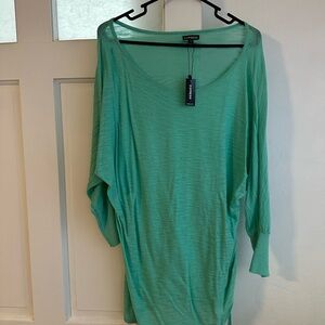 Express Green Oversized 3/4 Sleeve Tunic